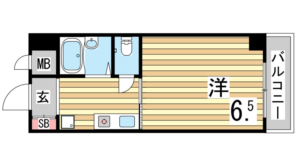 神戸市須磨区村雨町のマンションの間取り