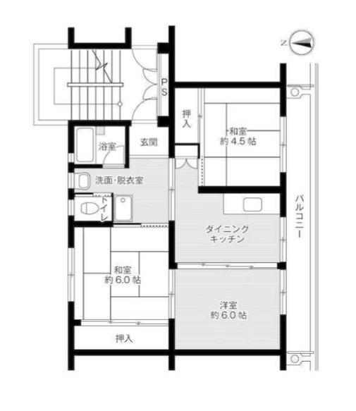 ビレッジハウス奈戸岡2号棟の間取り