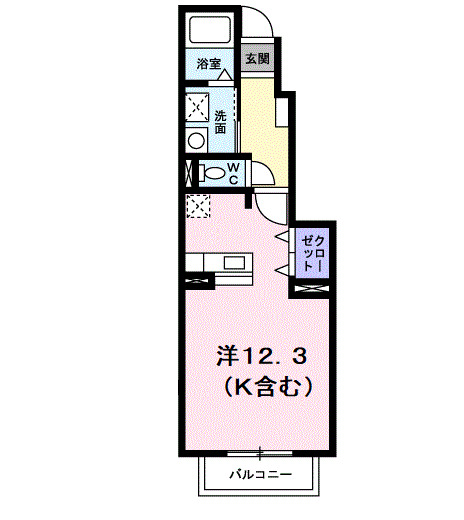 小田原市飯泉のアパートの間取り