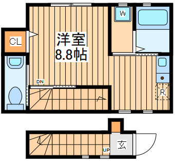 府中市朝日町のアパートの間取り