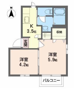 山形市西田のアパートの間取り