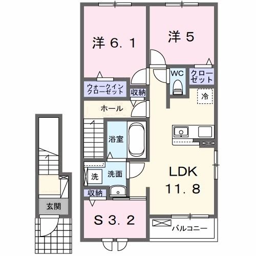 行橋市東大橋のアパートの間取り