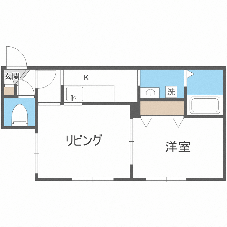 札幌市東区北三十条東のアパートの間取り