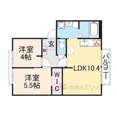 奈良市中山町のアパートの間取り