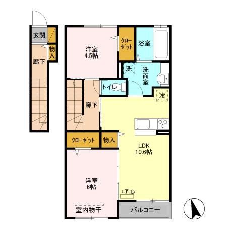 船橋市南本町のアパートの間取り