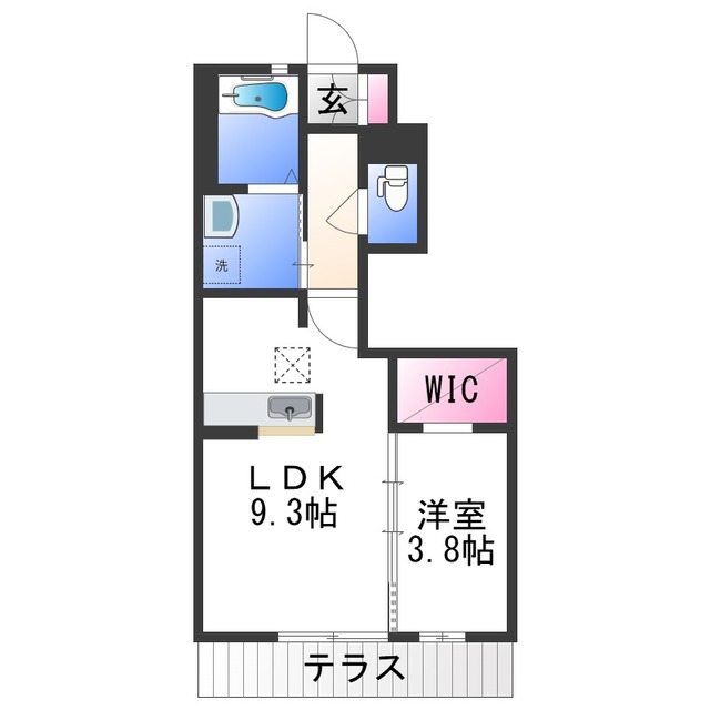 和歌山市北出島のアパートの間取り