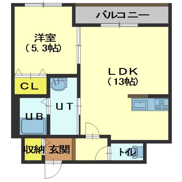 函館市日吉町のマンションの間取り