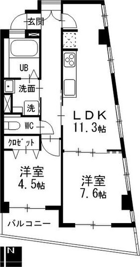 名古屋市西区浄心のマンションの間取り