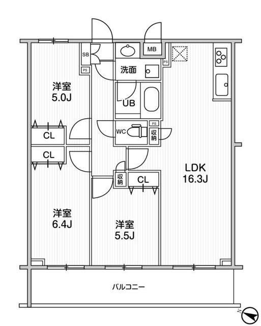 墨田区東向島のマンションの間取り