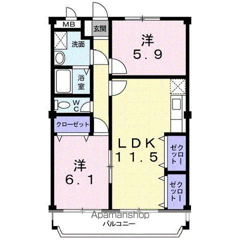 ＪＲ常磐線 龍ケ崎市駅 徒歩14分 3階建 築35年の間取り写真