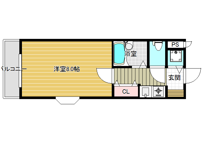 柏原市旭ケ丘のマンションの間取り