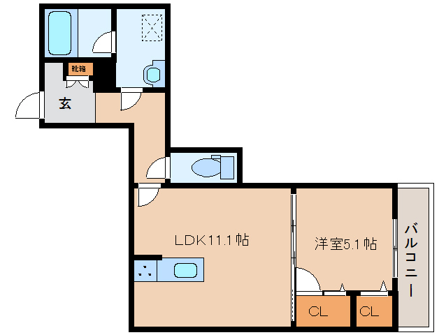 大和高田市大中東町のマンションの間取り