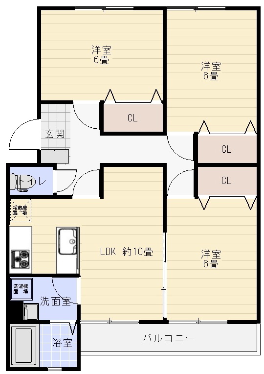 【リノスタイル姫路北条の間取り】