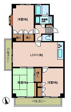 広島市安佐南区東原のマンションの間取り