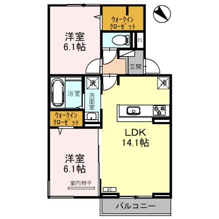 兵庫県伊丹市荻野５（アパート）の賃貸物件の間取り
