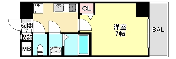 神戸市中央区筒井町のマンションの間取り