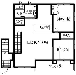 岸和田市神須屋町のアパートの間取り