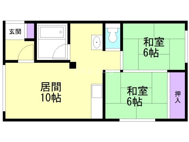 札幌市中央区南十九条西のアパートの間取り