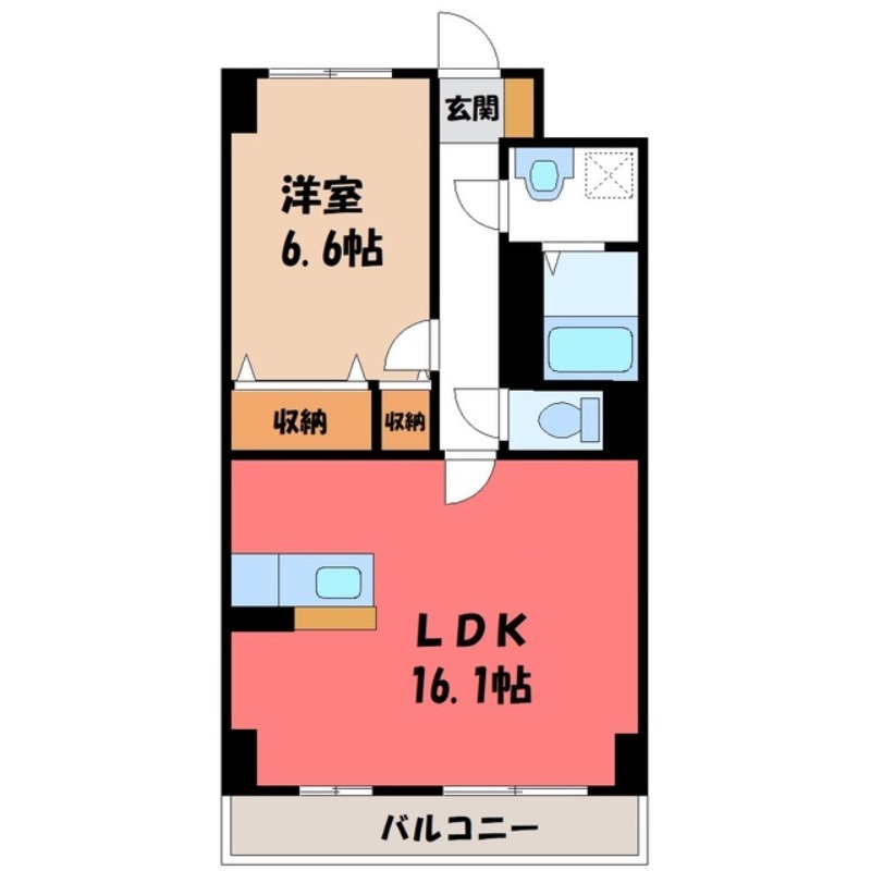 宇都宮市南大通りのマンションの間取り