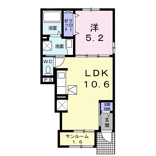 [家電付き] クルールBの間取り