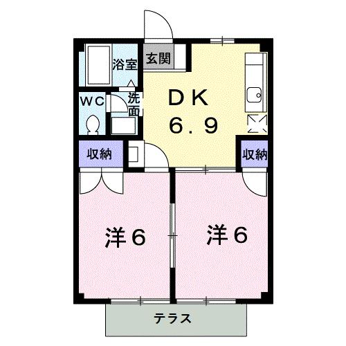 東かがわ市中筋のアパートの間取り