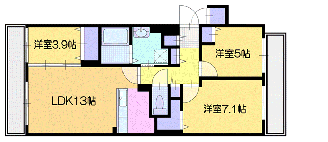 千歳市幸町のマンションの間取り