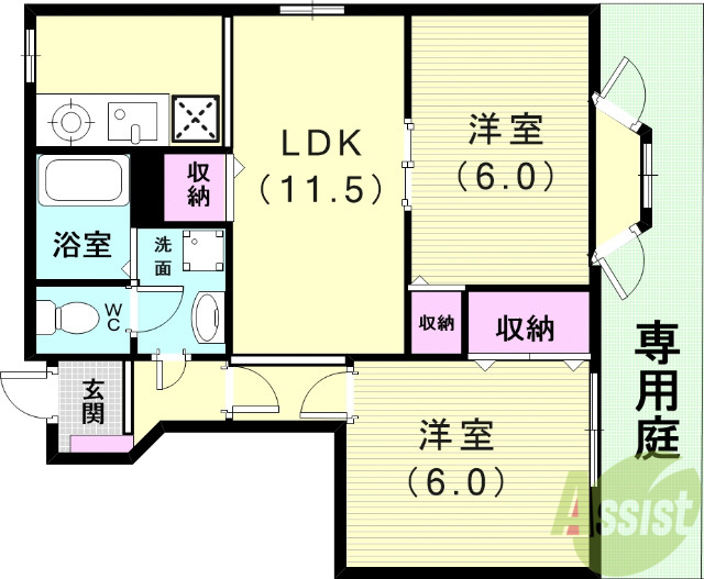 ヴィラージュ長畑IIの間取り