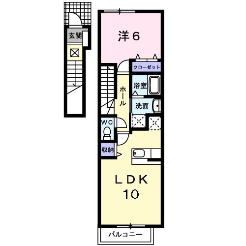 二戸市石切所のアパートの間取り