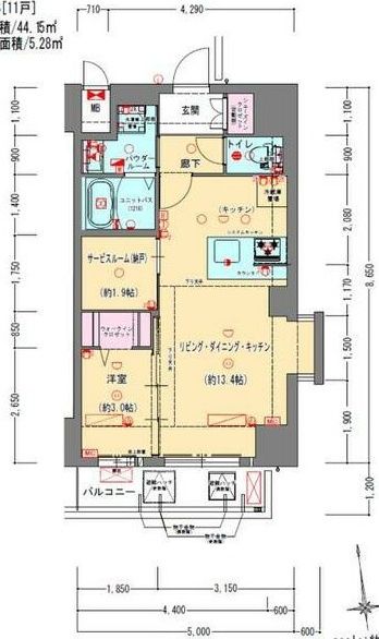 プレサンスNEO九条ディアシスの間取り