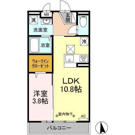 Ｄ－ｒｏｏｍ姉体IIの間取り