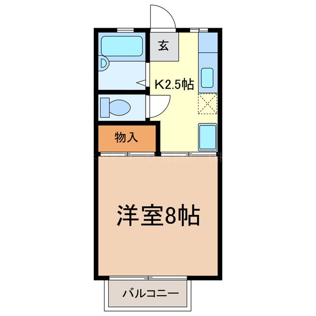 長野市中越のアパートの間取り