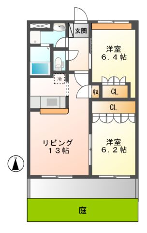 可児市大森のアパートの間取り