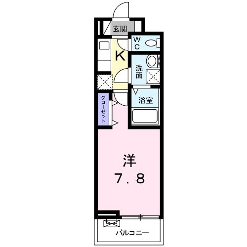 橿原市大久保町のアパートの間取り