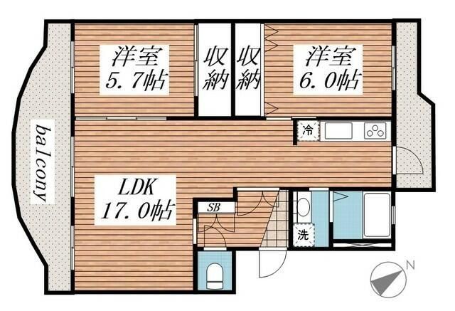 サニーホームズ検見川３号棟の間取り