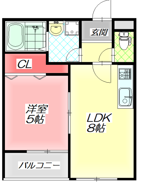 門真市新橋町のアパートの間取り