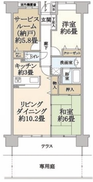 グランコート原木中山弐番館の間取り