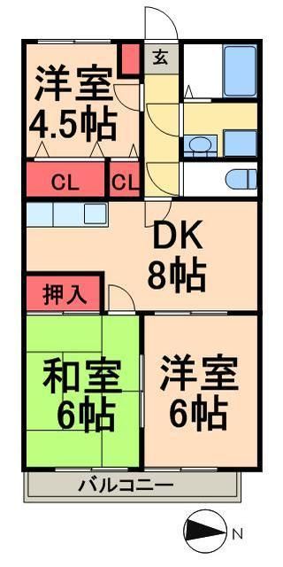 【江戸川区東葛西のアパートの間取り】