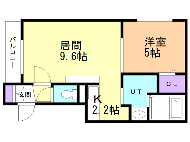 釧路市栄町のアパートの間取り