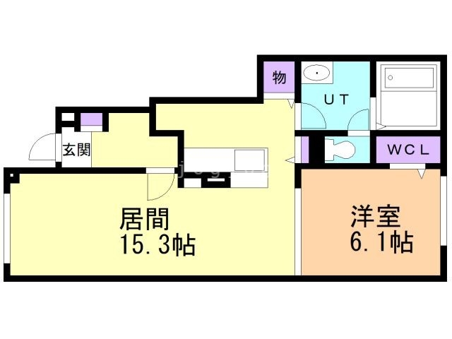 美唄市西三条北のアパートの間取り