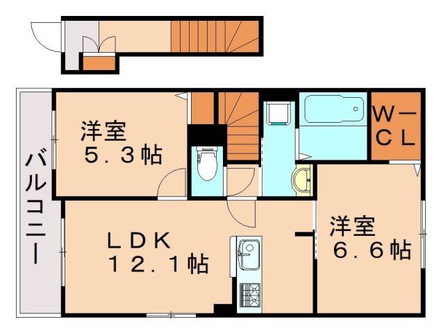 飯塚市潤野のアパートの間取り