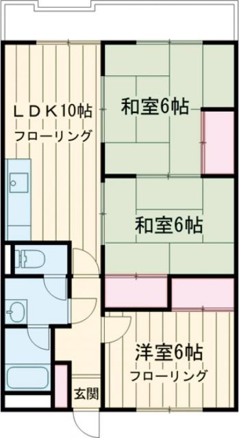 【福岡市東区三苫のマンションの間取り】