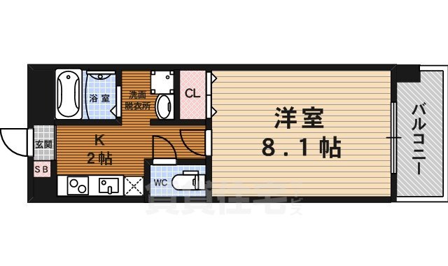 京都市中京区壬生賀陽御所町のマンションの間取り