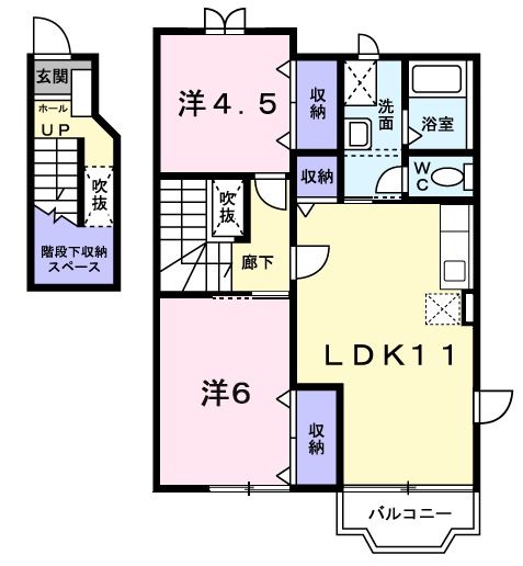 新潟市南区能登のアパートの間取り