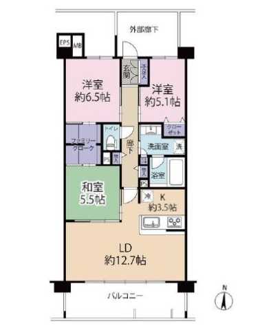 練馬区中村のマンションの間取り