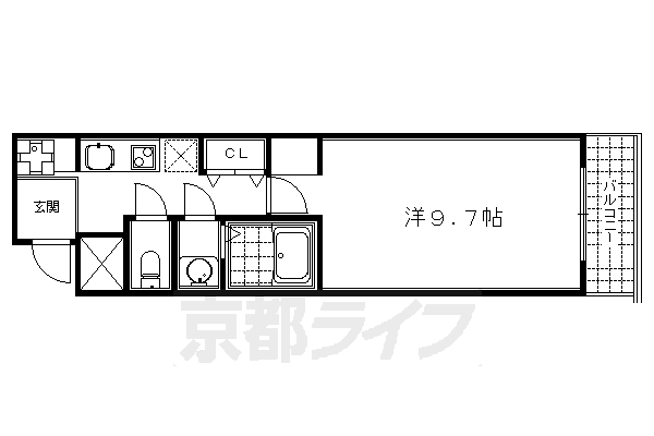 京都市中京区三条油小路町のマンションの間取り