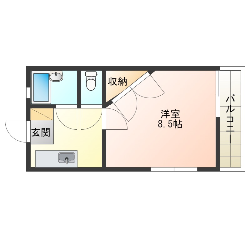 徳島市大原町のマンションの間取り