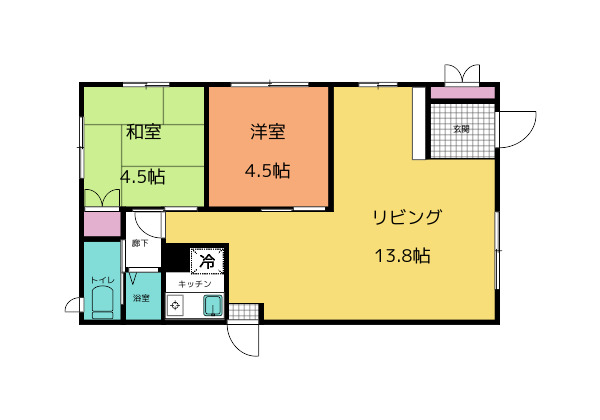 黒川郡大和町まいののアパートの間取り