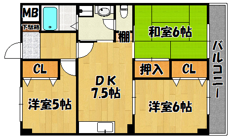 明石市貴崎のマンションの間取り