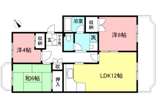 川崎市多摩区菅馬場のマンションの間取り