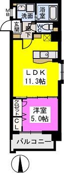 福岡市西区姪浜駅南のマンションの間取り